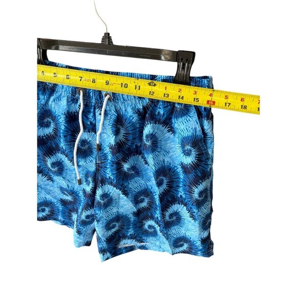 Mens Blue Tie-Dye Swim Trunks With Elastic Waist & Drawstring XL By Bondi Beamen - Picture 5 of 6